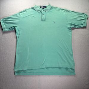 Polo Ralph Lauren Polo Shirt Men's M Lime Green/ Aqua Cotton Short Sleeve
